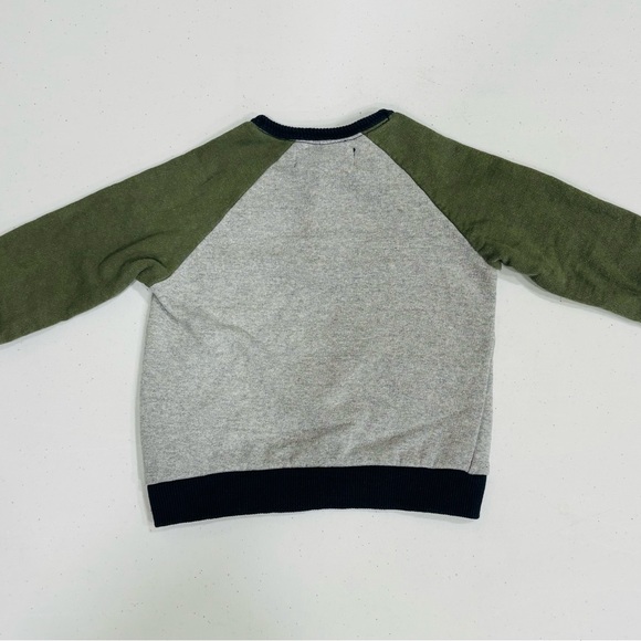 7 For All Mankind Olive and Heather Gray Kids Pullover Top, 12 Month - Picture 5 of 5